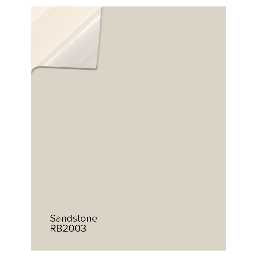 A peel and stick paint color sample in 2003 Sandstone, Room &amp; Board paint by Hirshfield&#39;s
