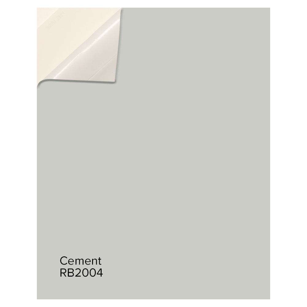 A peel and stick paint color sample in 2004 Cement, Room &amp; Board Paint by Hirshfield&#39;s.