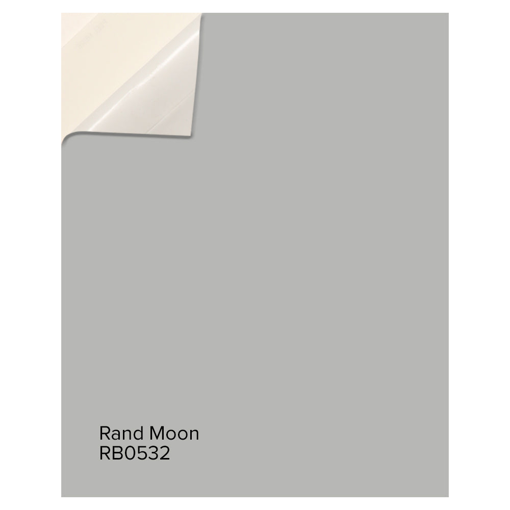A peel and stick paint color sample in 0532 Rand Moon, Room &amp; Board Paint by Hirshfield&#39;s.